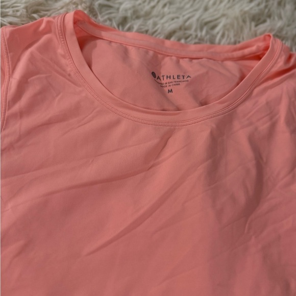Athleta Pink and Orange Asymmetrical Muscle Tee - Picture 3 of 6
